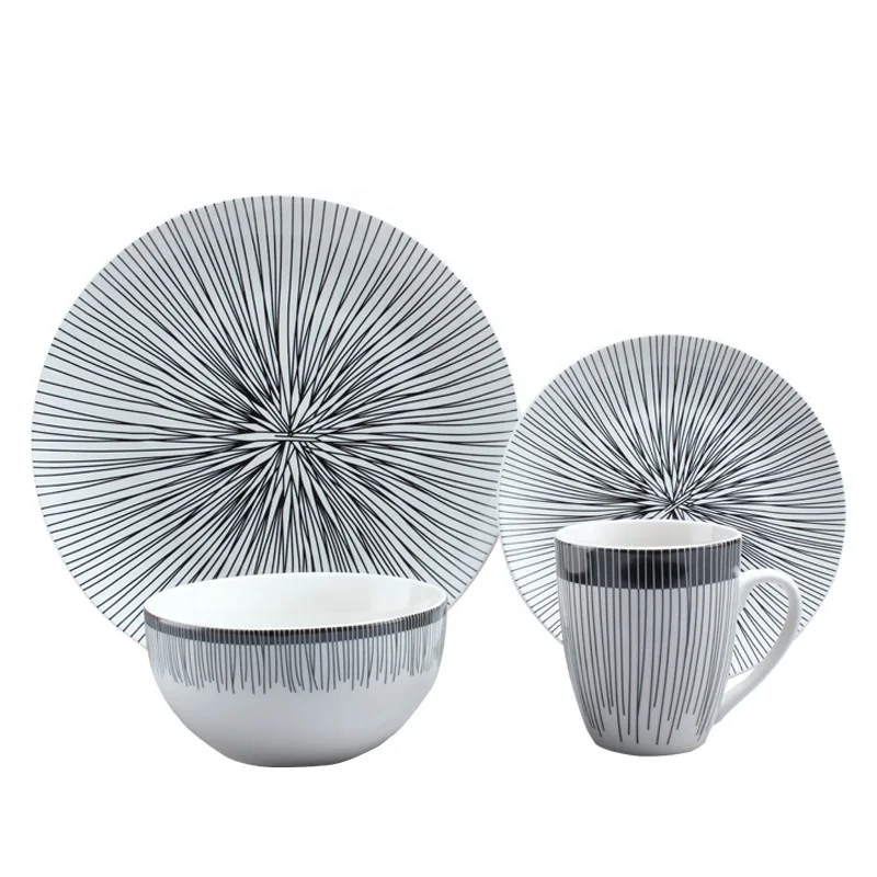 2022 Лидер продаж на Amazon набор роскошной керамической посуды из 16 предметов наборы фарфоровой плитки