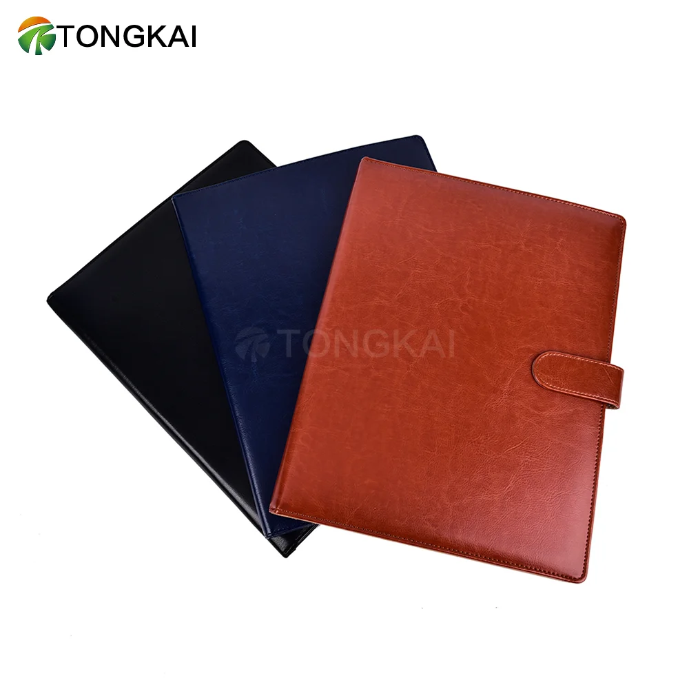 Hot Selling Wholesale Business A5  PU Leather File Folder Portable Desk Organizer Padfolios Customizable