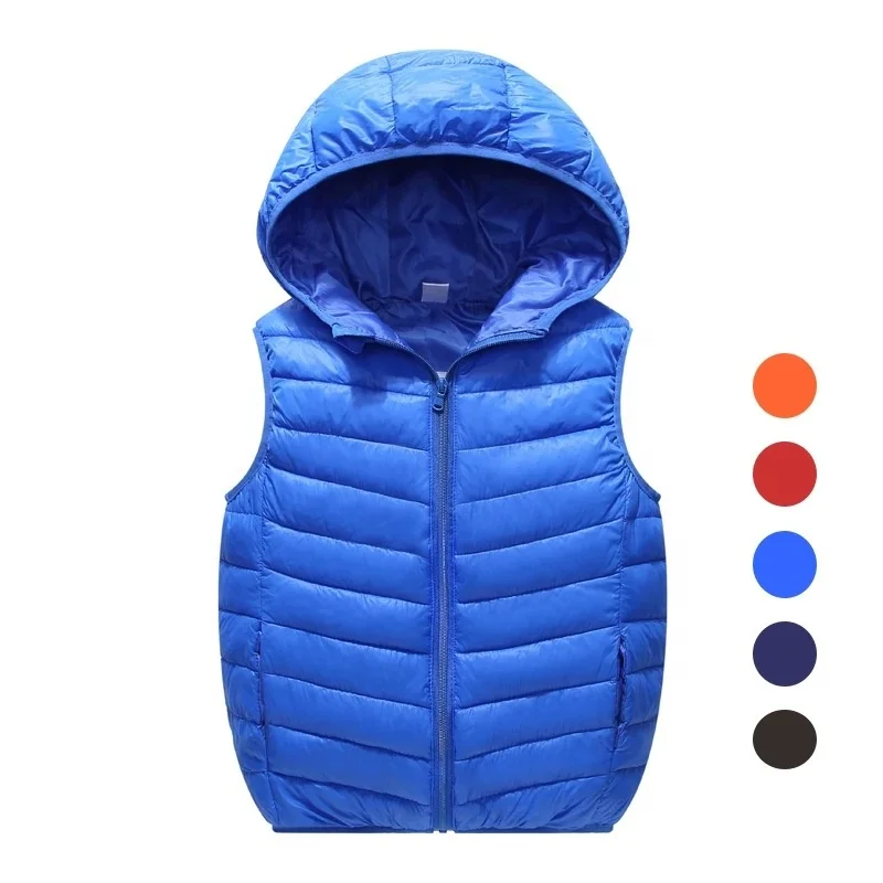 
Wholesale High Quality Simple Style Quilted Lightweight Winter Zipper Vest For Kids Boys 