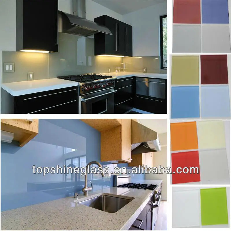silkscreen printed tempered Glass backsplash for kitchen