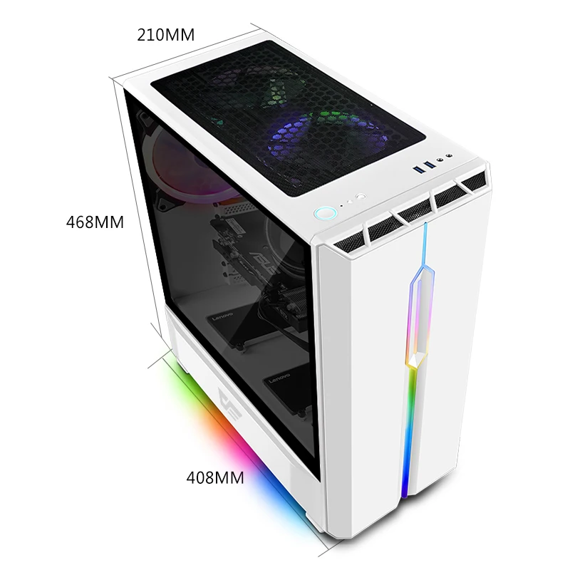 
Rainbow light darkFlash T20 White glass computer case (Light synchronization)  (60776617045)