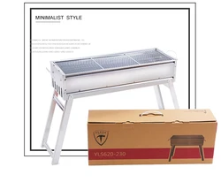 Portable disposable mini charcoal stainless steel bbq barbecue grills smoker on table folding bbq grill