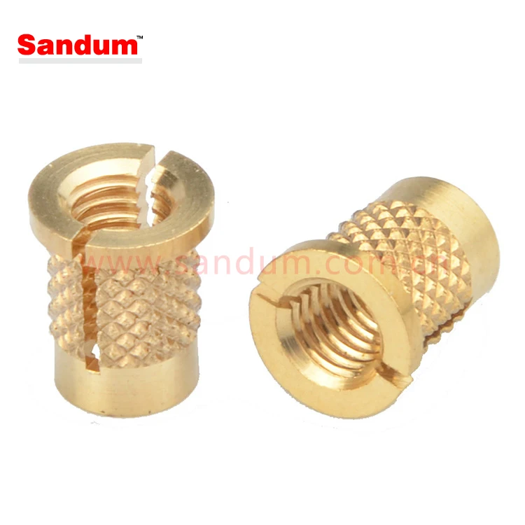 Threaded Slotted expansion insert nut for plastic brass