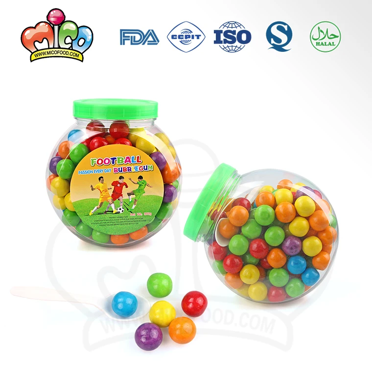 Football Ball Bubble Gum In Round Jar
