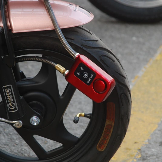 bike security accessories 110db alarm anti theft mobile phone app control outdoor bicycle steel wire smart cycle lock