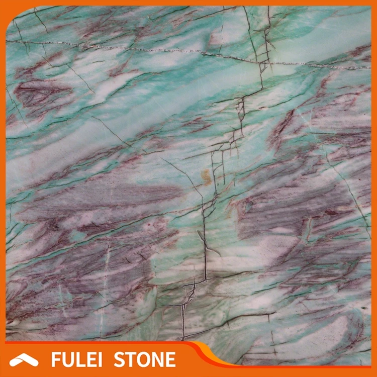 Polished Brazilian Green Quartzite Slab Emerald Queen Quartzite