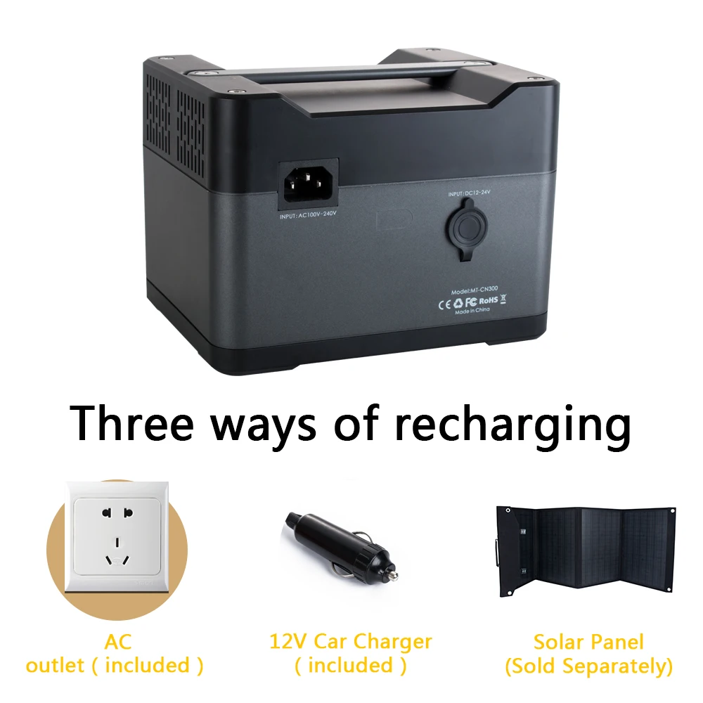 280Wh solar generator lithium rechargeable Power Supply With 300W AC Inverter  portable power station