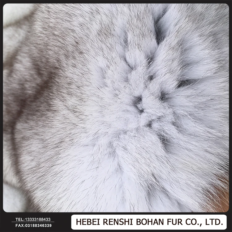 100% Real Blue Fox Fur Skin /Fox Fur Pelt For Garment Collar