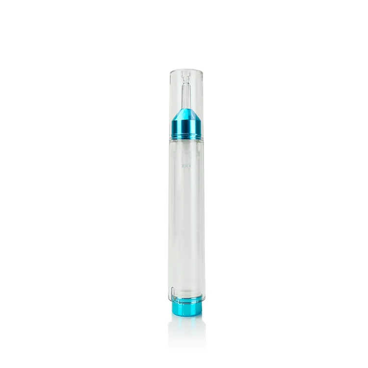 15ml plastic airless Pump Syringe eye cream tube round shape skin care vacuum pump packaging