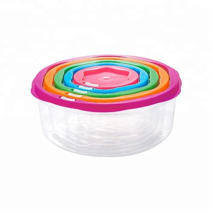 pp wholesale household 4.1L large size plastic collapsible airtight waterproof food storage container with colorful lids