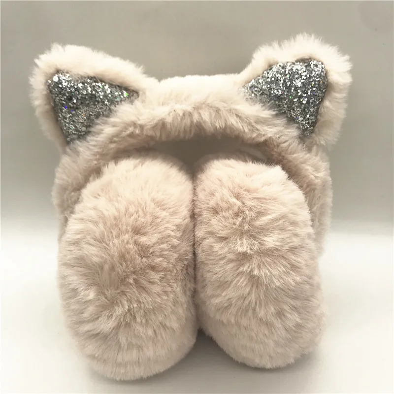 
The new plush with ears is very popular with cat ear girls winter ear muffs 