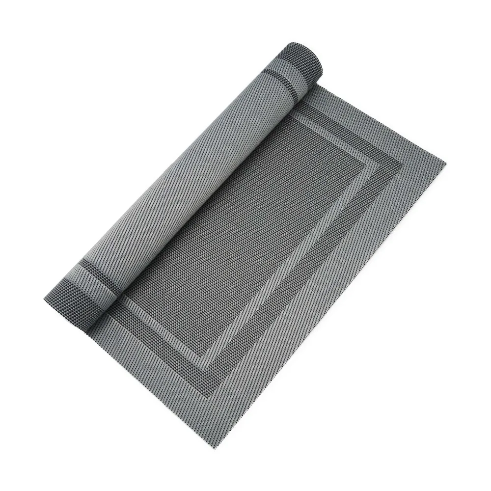 table mat big size rectangle gray pvc plastic place mat