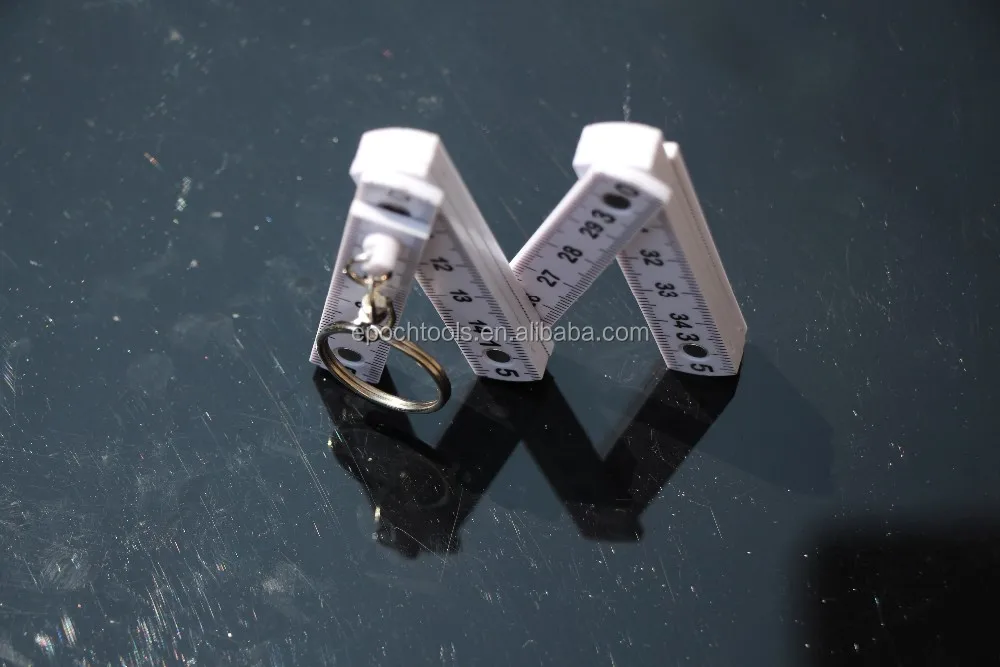 mini plastic folding ruler with key ring