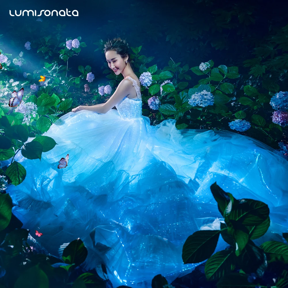 2018 Lumisonata Customized Luminous Wedding Dress Light up Prom Party