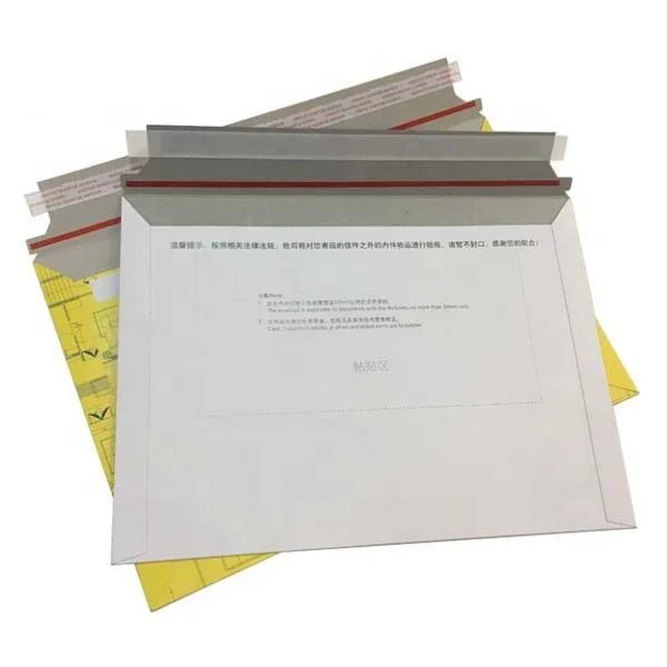 
custom printed Hard Paperboard shipping mailers envelope,dhl/postal tough express courier cardboard shipping envelope 