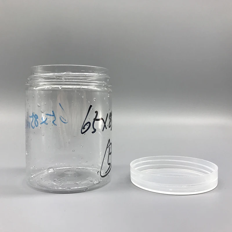 Customized 200ml Wide-mouth cylinder clear plastic powder food plastic container empty jar for honey canned