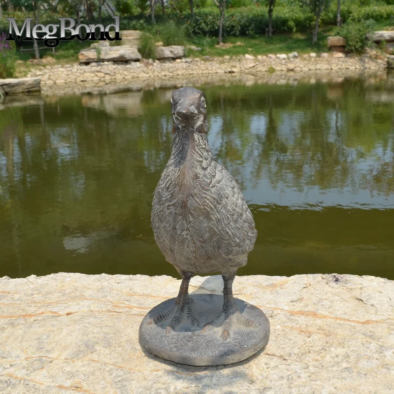 Pheasant Figurine Home Decor, Big Bird Statue Animal Sculptures Figures Bronze Mid-Century Modern Art