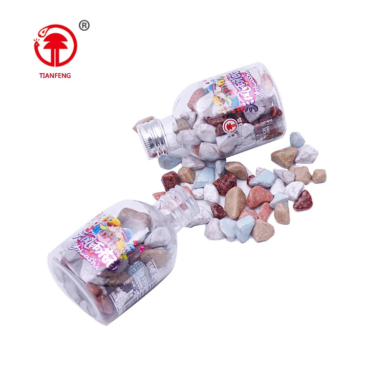 High quality stone chewy candy milk chocolate flavor rock stone candy soft chewy fruit candy