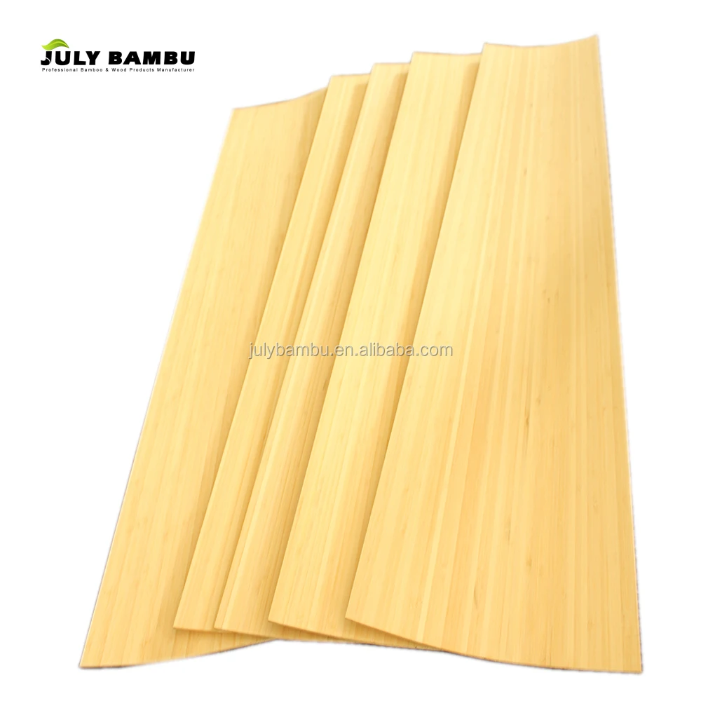 July Bambu 0.5-12mm Natural Bamboo Skateboard Sheet/Veneer