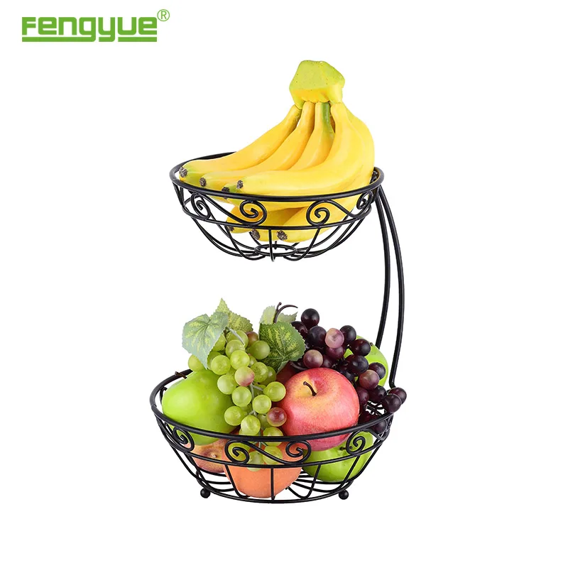 2 Tier Metal Hanging Fruit  Basket