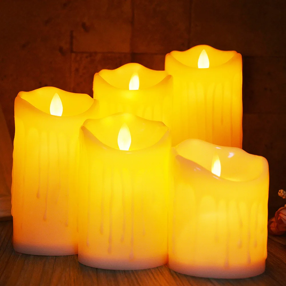 Battery Operated LED Flameless Pillar Candles