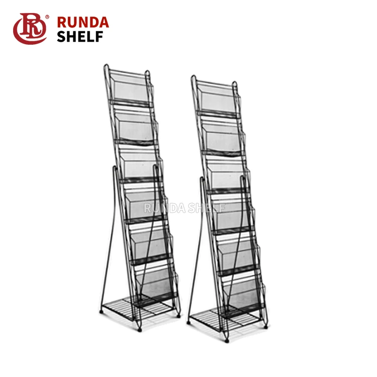 RD-B6 store newspaper metal retail shelf free rotating stand comic book display rack