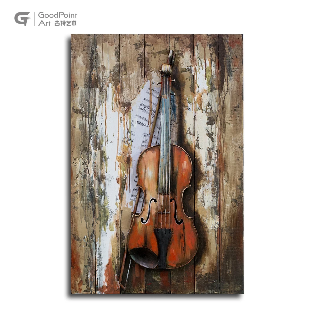 
Brand New 3D Iron Picture Artwork Hotel/Office Guitar Wall Metal Home Decor 