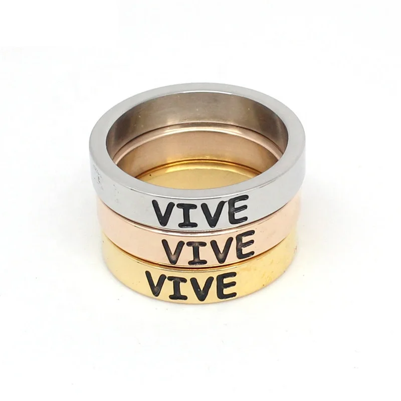 Custom Made Stainless Steel Ring Engraved Text Signet Ring
