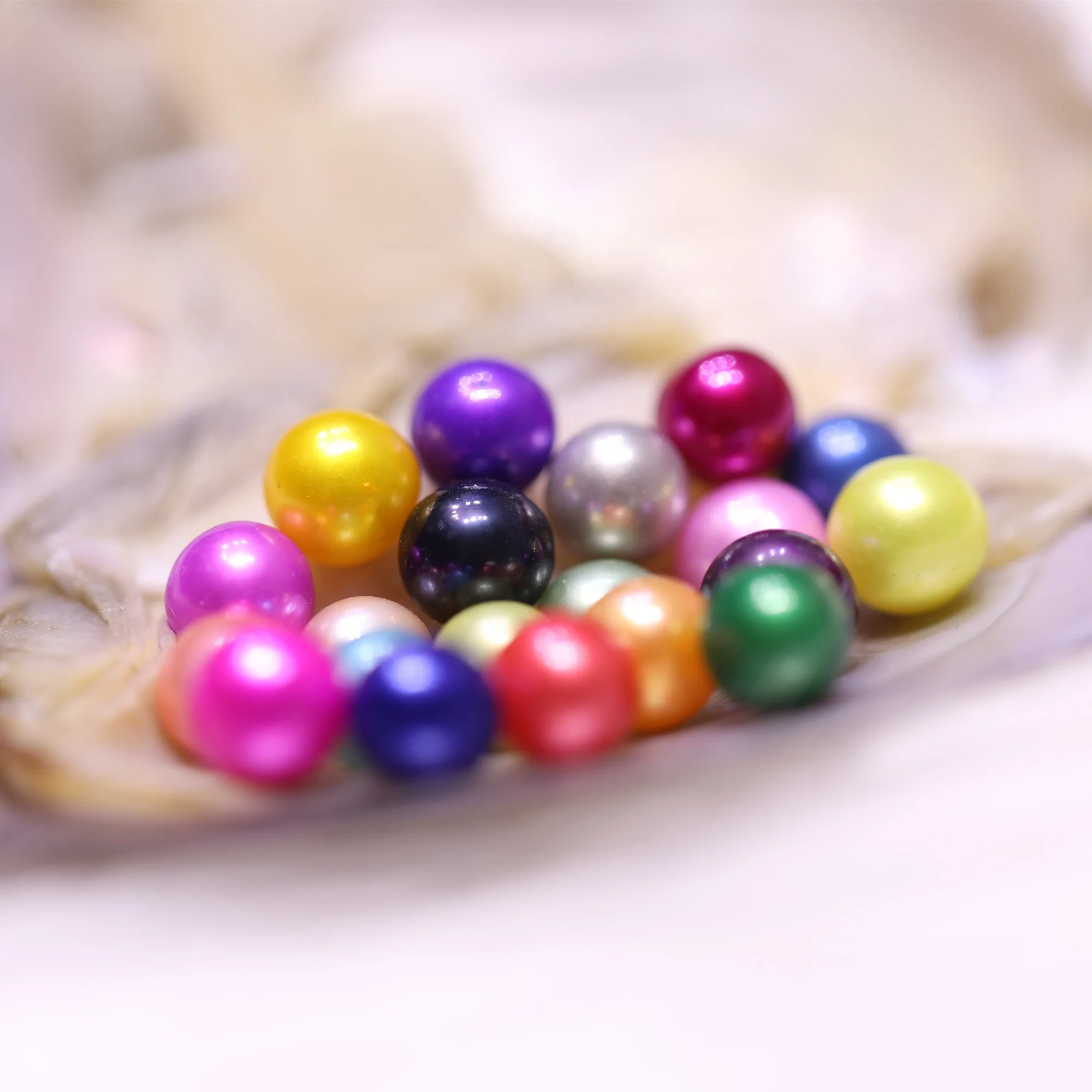 
AAA+ grade 7-8mm 34 colors 20 Pearls in 1 Freshwater oyster,Round Natural Freshwater Pearl in Oysters Vacuum-packed 