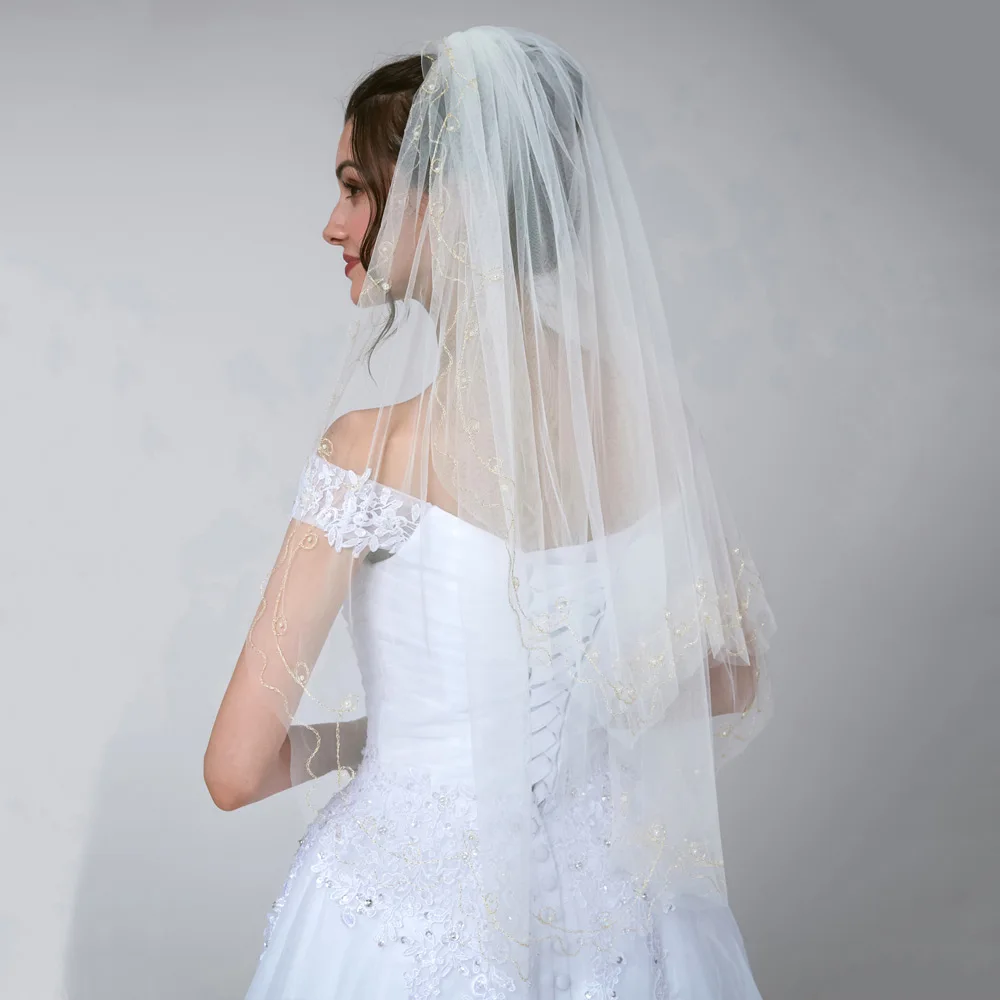 wedding veil beaded tulle bridal veil