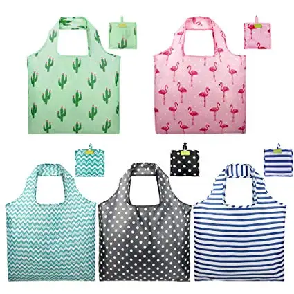 190T  Polyester Tote Folding Shopping Bag