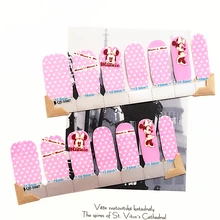 Pink White Cartoon Mouse child Nail Arts Nail Sticker Waterproof Nail Decal Sticker Gel Polish French