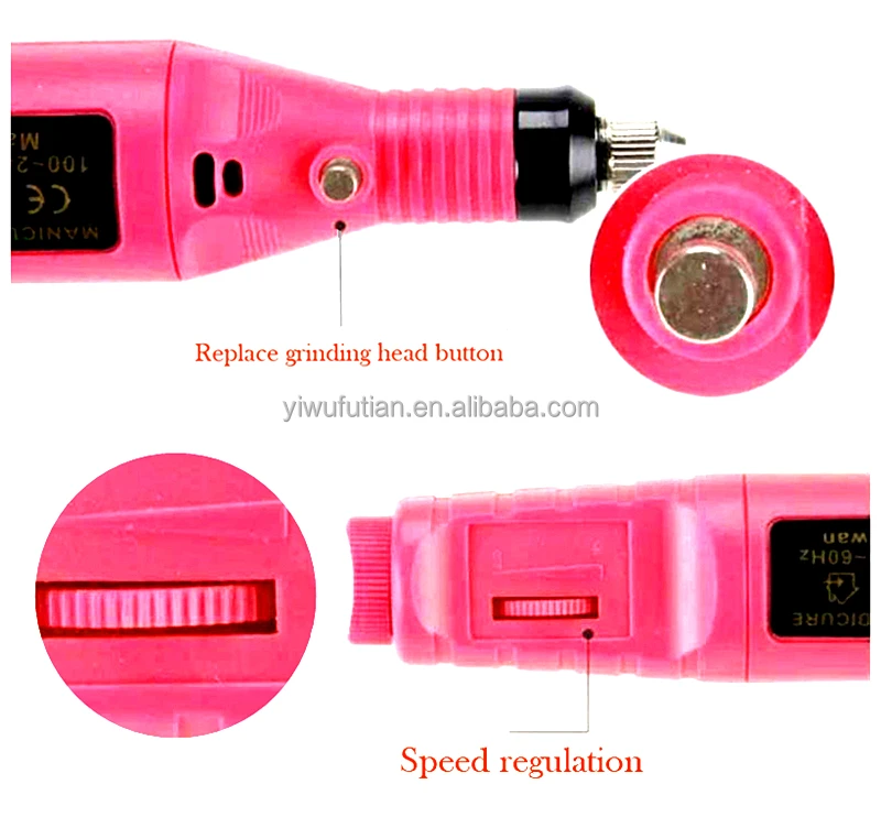
Professional Electric Nail Polisher Nail Art Drill Set 6 Bits Electric Manicure Nail Tool Pen 