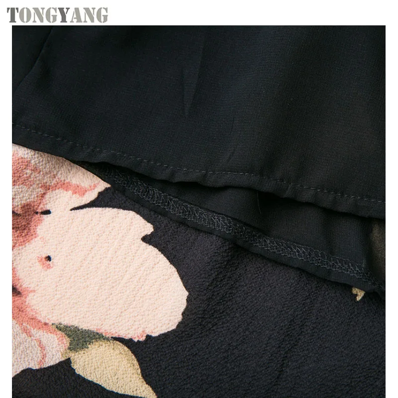 TONGYANG Summer Maxi Dress Women Floral Print Dress V-Neck Sleeveless Spaghetti Strap Backless Side Split Sexy Long Dress