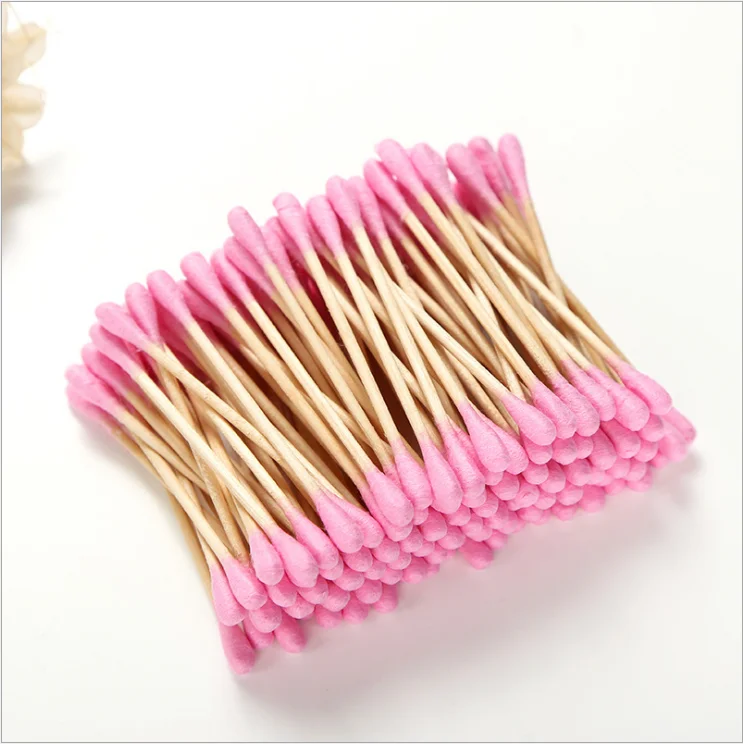 black cotton swab bamboo stick cotton bud