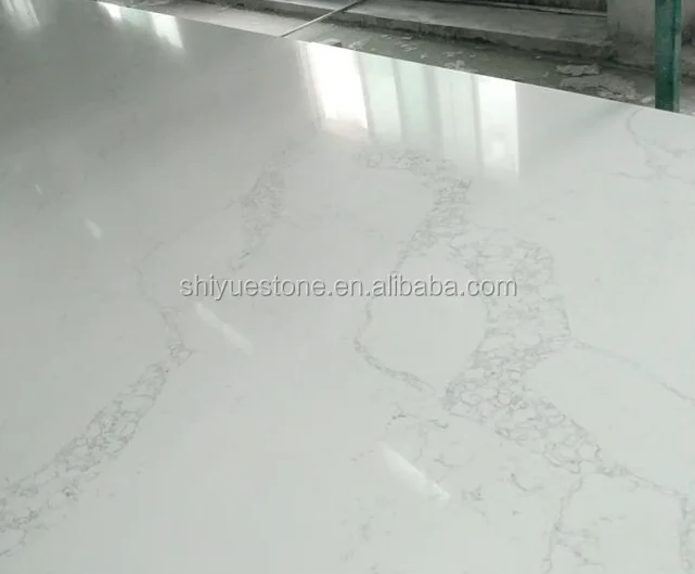Quartz Calacatta White with Gold Veins Slab, Quartz Stone Supplier
