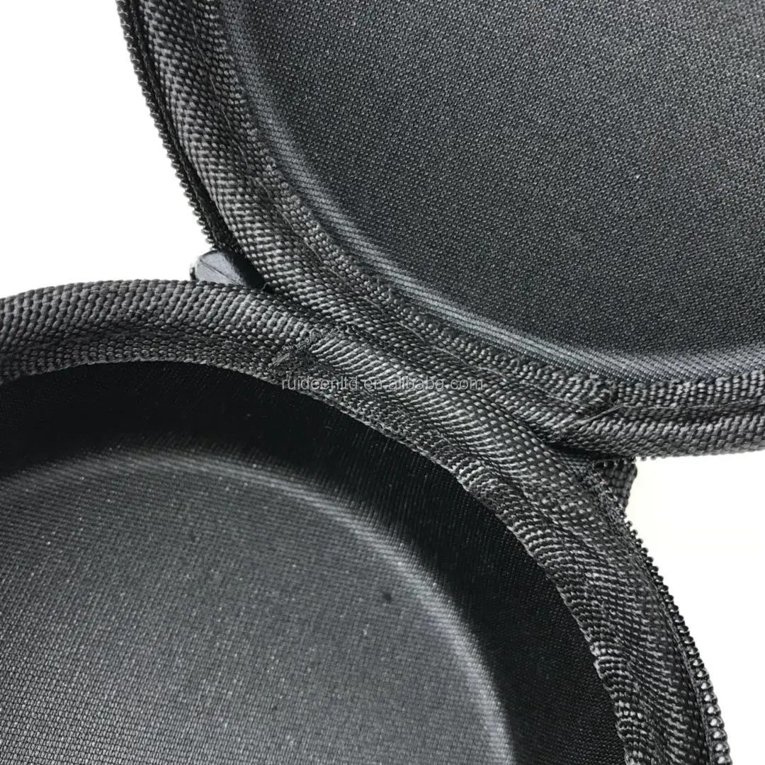 10.5CM Diameter, 5.5CM Height Black Knitted Fabric Round Hard Shell EVA Case for Speaker(LZH-14)