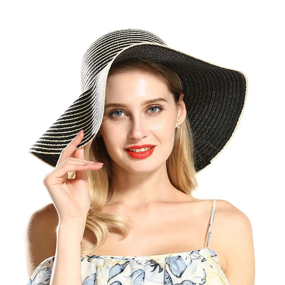 Wholesale Tropical plants raffia or beach lady summer hats women straw panama hat