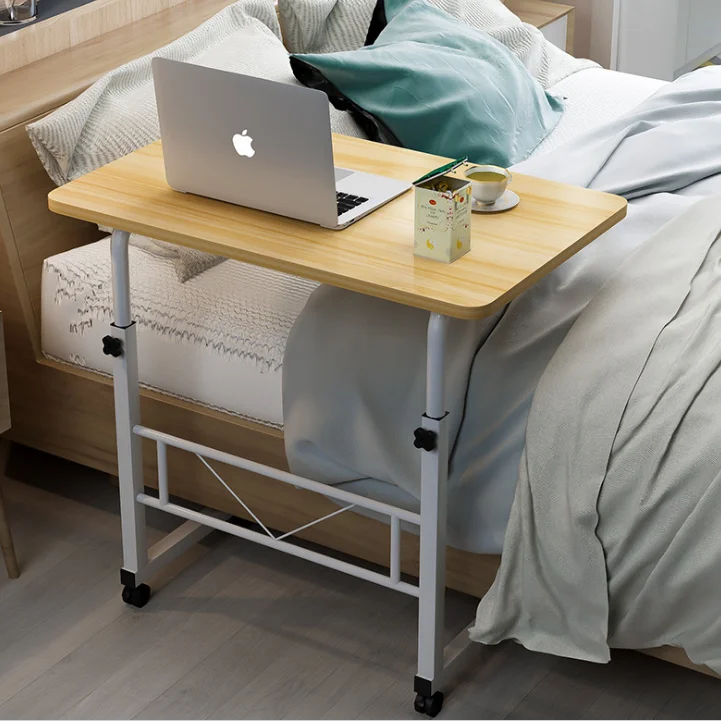 Mobile Computer Desk Portable Workstation Metal Laptop Push Cart Table On Wheels