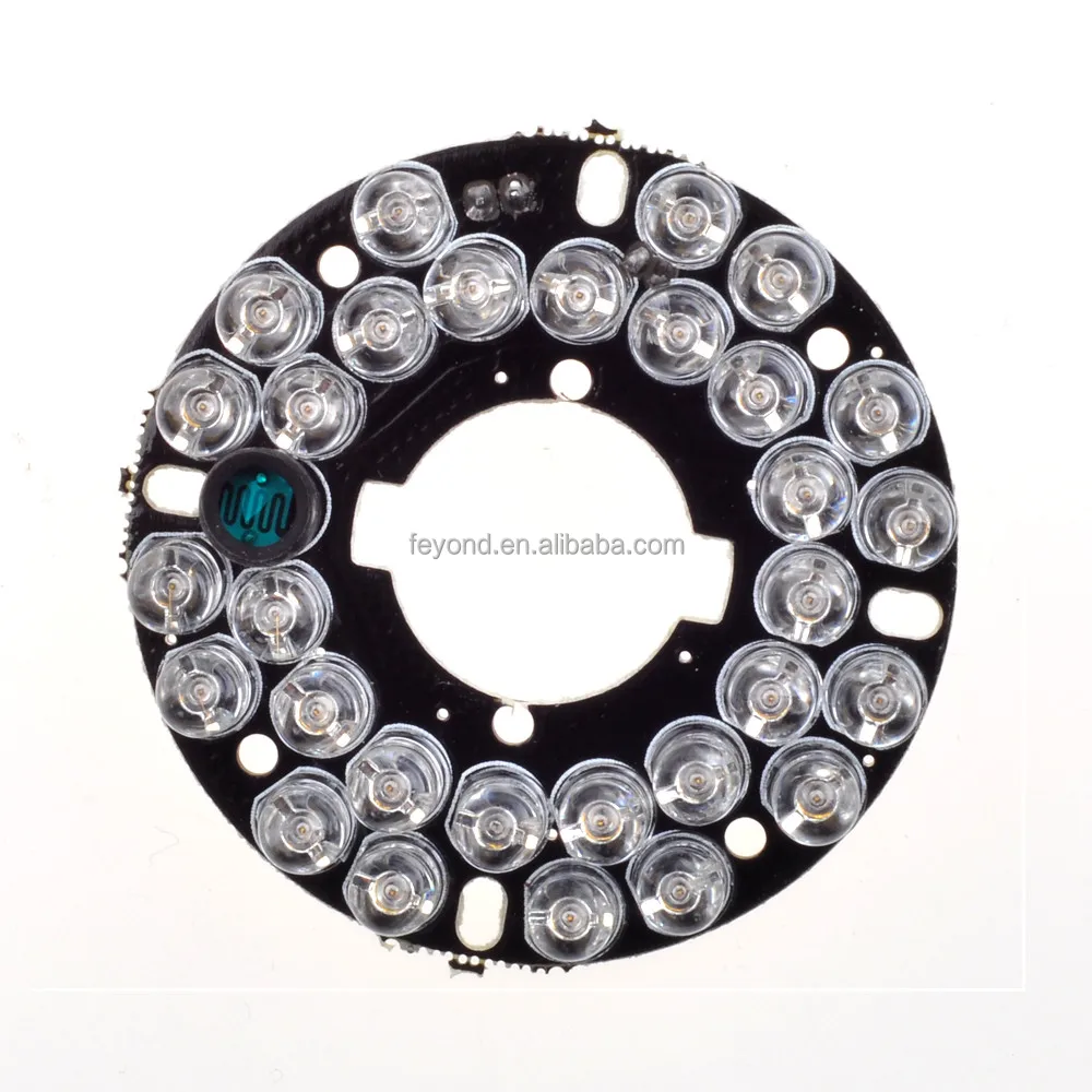30 светодиодов IR Circuit Light Board 12 В диаметром 5 мм. Печатная плата для инфракрасного пластика/Matel Dome Housing Camera FY-530
