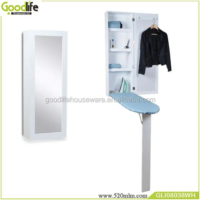 Wholesale foldable storage cabinet ironing board with mirror wall mounted folding iron table