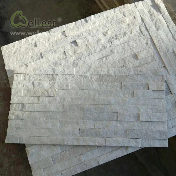 white sandstone natural split ledge culture stone cladding for exterior feature garden retaining wall and water fall