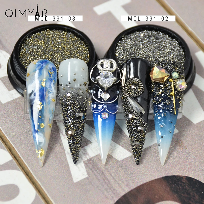 2019 новый дизайн, 3D смешанные микробусины и циркониевые Стразы для дизайна ногтей, икра для украшения ногтей