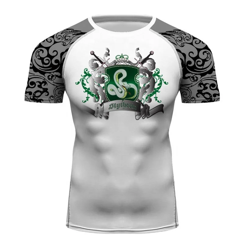 HP Slytherin Printed Men T-shirt 1 Piece MOQ Custom Tees Your Name Photo Text DIY Men MMA BJJ Workout Gym Tops