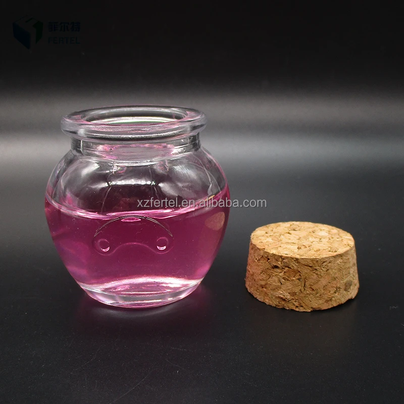 
decorative 30ml mini round glass bitty spell bottles with wood cork lids 