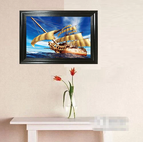 Высокое разрешение, линзовидный пластиковый 3d флип-изображение лодки