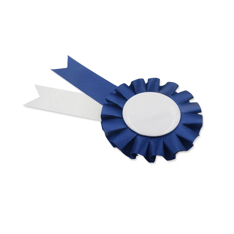 Factory handmade 100% polyester Blank award ribbon rosette for celebration