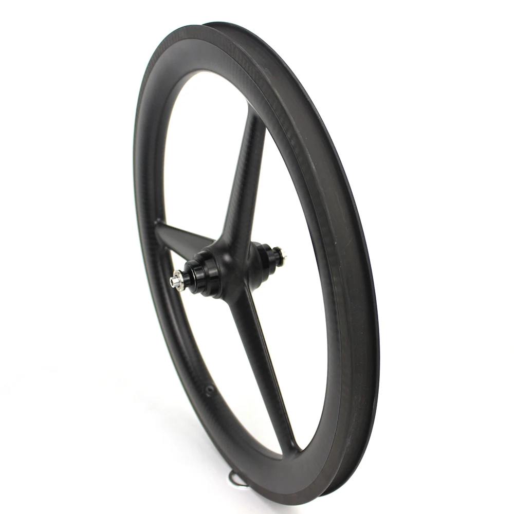 406mm carbon rims clincher three spoke carbon fiber wheels for BMX folding bike