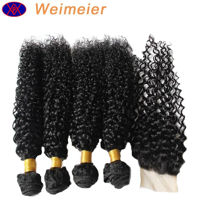 Top quality 4x4 lace frontals no shedding no tangle virgin brazilian jerry curl hair