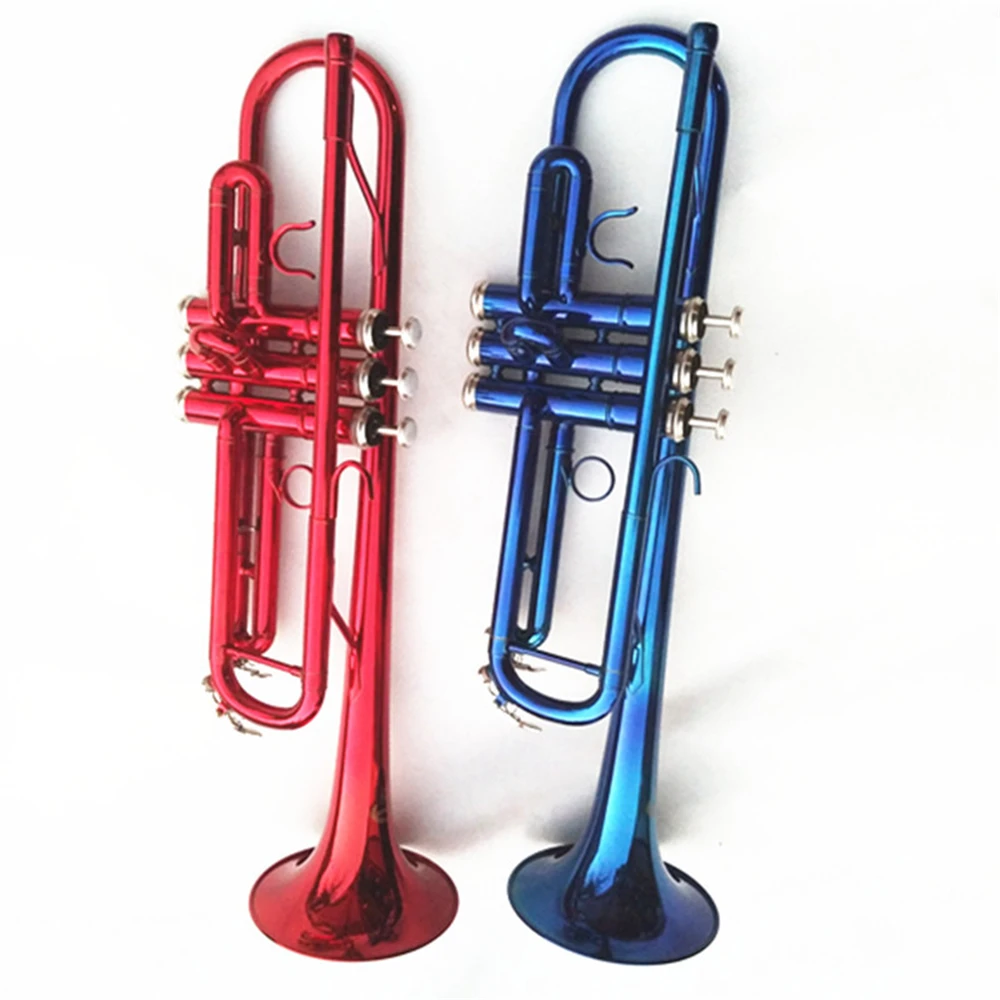 Hot Selling Blue Red Color Trumpet Bb for Students Bands Performance